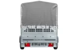 Grande rimorchio ribaltabile UNITRAILER Garden Trailer 230 KIPP con telo alto grigio, sponde a rete e ruota jockey – 230 x 125 cm – PTT fino a 750 kg - immagine 5