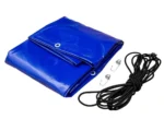 Rimorchio da giardino 200 Kipp 750 kg con telo blu, ruotino d'appoggio e telaio H-0 – Rimorchio ribaltabile zincato - immagine 12