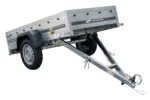 Rimorchio da giardino 200 Kipp 750 kg con telo blu, ruotino d'appoggio e telaio H-0 – Rimorchio ribaltabile zincato - immagine 7